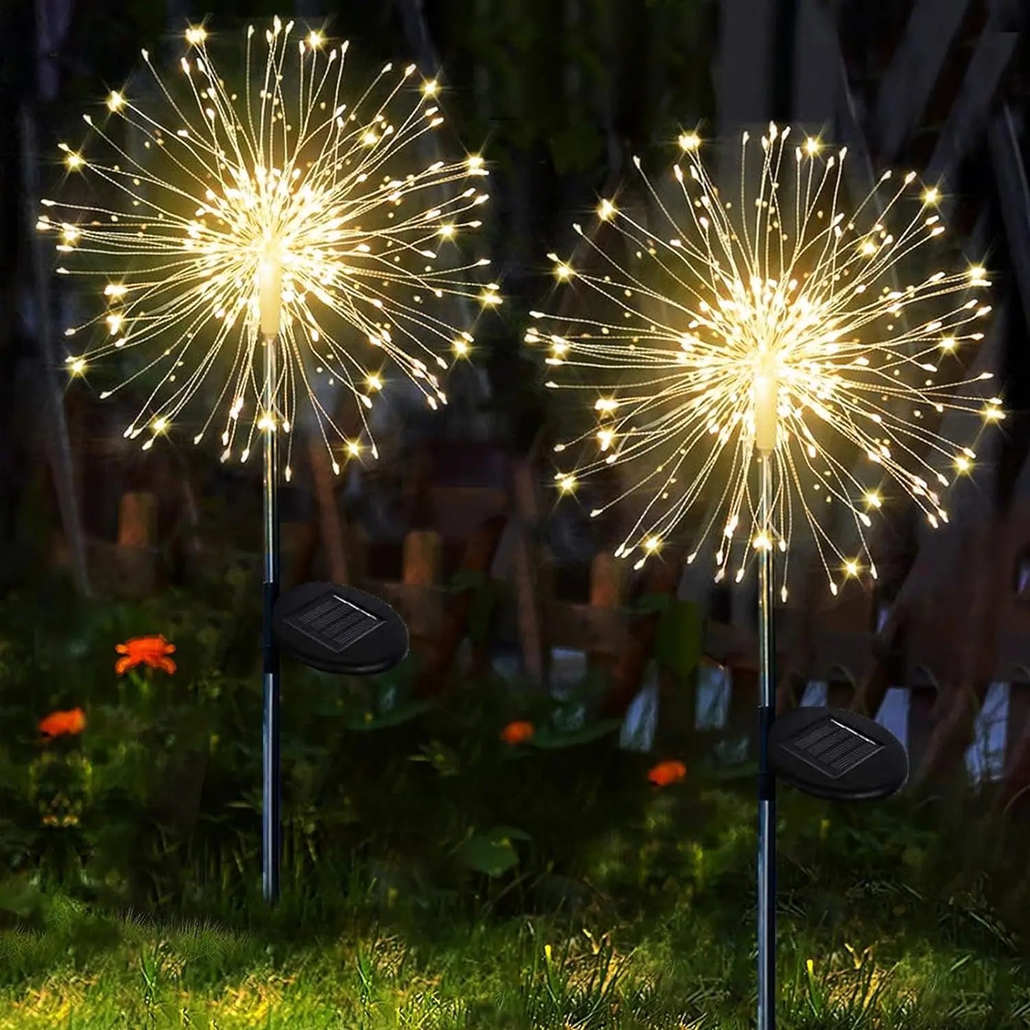 Enchanting DIY Dandelion Solar Lights - Weatherproof Outdoor Garden Decor & Patio Fireworks Lamp