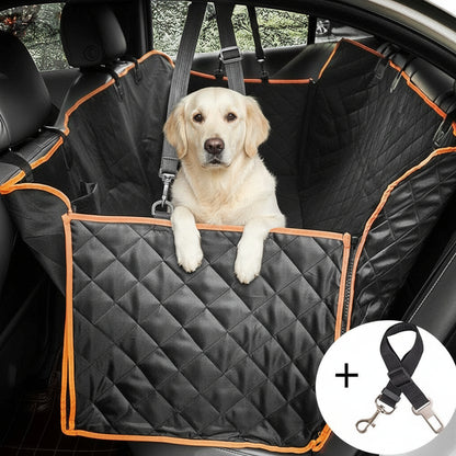Dog Car Seat Cover,  Waterproof Nonslip Pet Seat Cover for Back Seat with Storage Pockets Mesh Visual Window, Black Heavy Duty Scratchproof Pet Dog Seat Cover Hammock for Cars Trucks