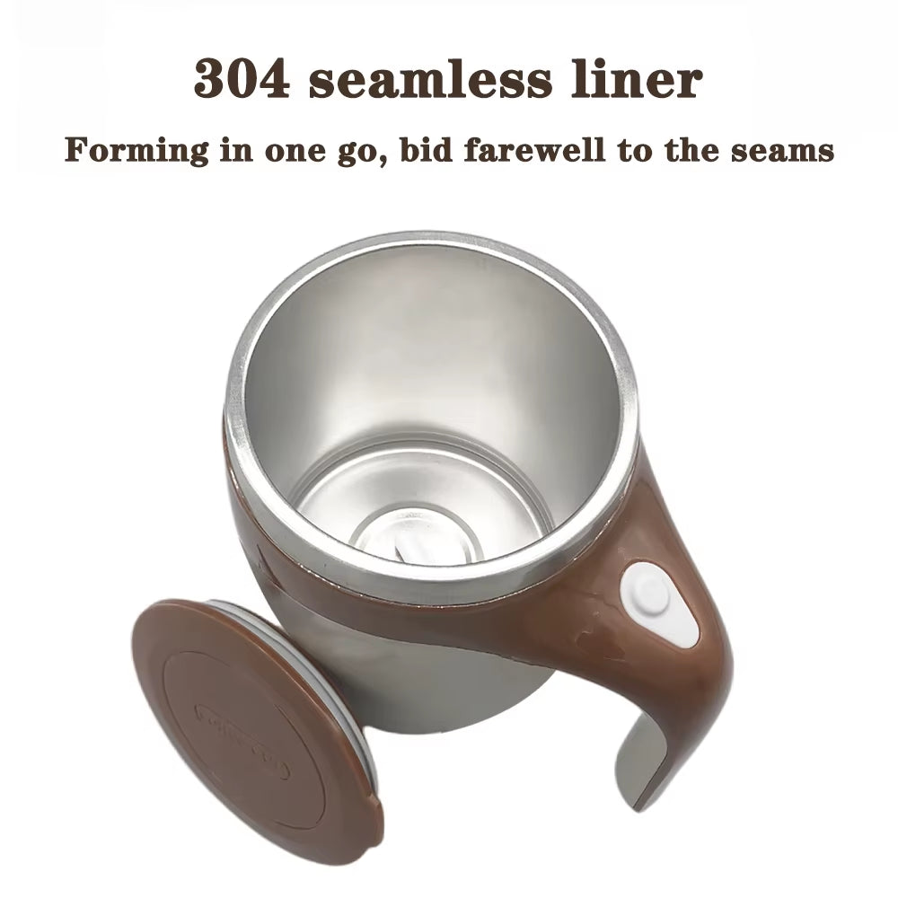 “Inside view of 304 stainless steel self-stirring cup”