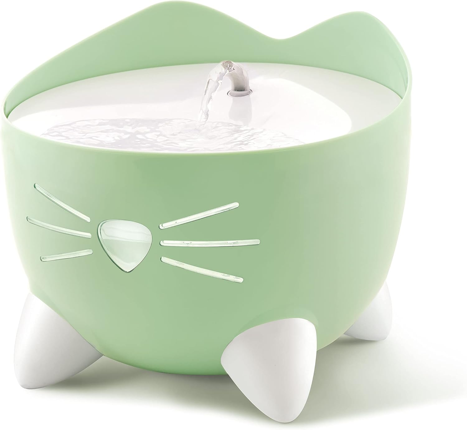 Soft LED indicator on Catit PIXI cat water fountain glowing at night