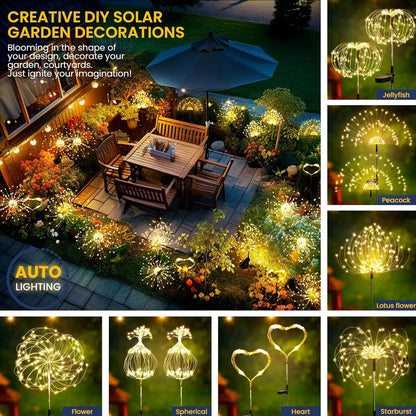 Enchanting DIY Dandelion Solar Lights - Weatherproof Outdoor Garden Decor & Patio Fireworks Lamp